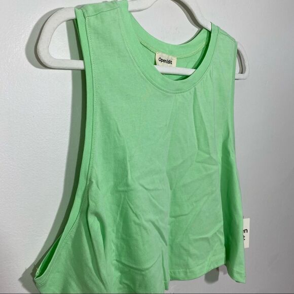 COPY - OPEN EDIT Green Cotton Sleeveless Crop Top - Size 1X - Picture 3 of 6